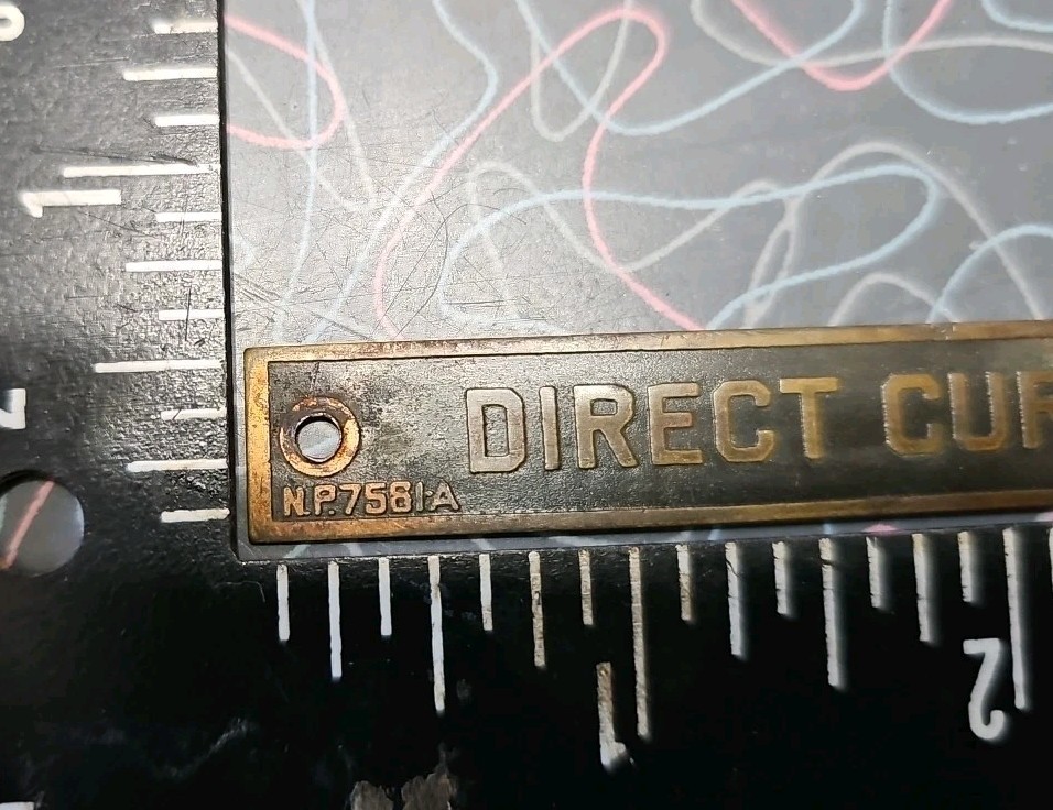 GE "Direct Current Ammeter" Emblem Badge Nameplate Sign