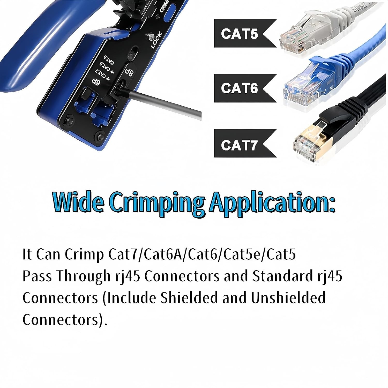 Professional RJ45 Crimp Tool for Home Networking - Lightweight & Efficient