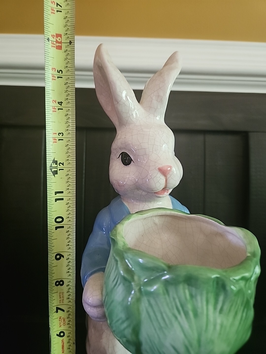 16" Easter Bunny Rabbit Ceramic Planter