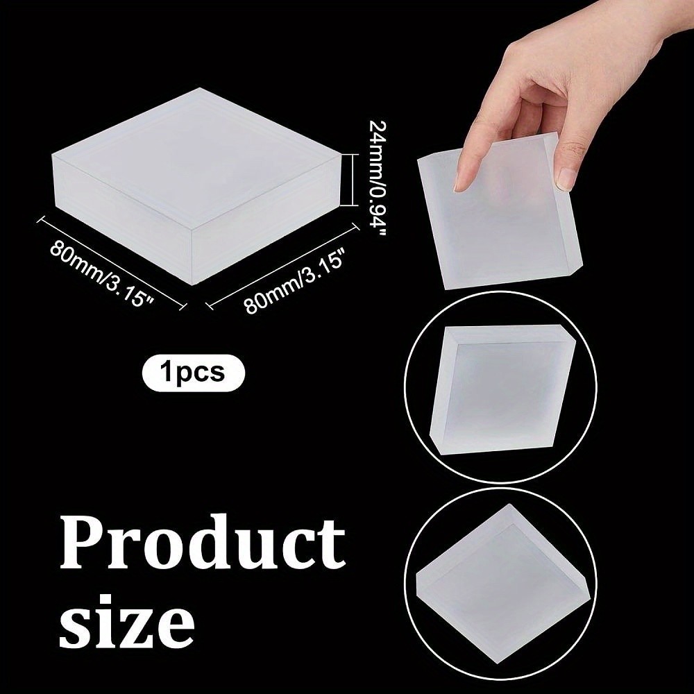 1pc Solid Frosted Acrylic Square Display Base 8x8x2.4cm Polished Display Block