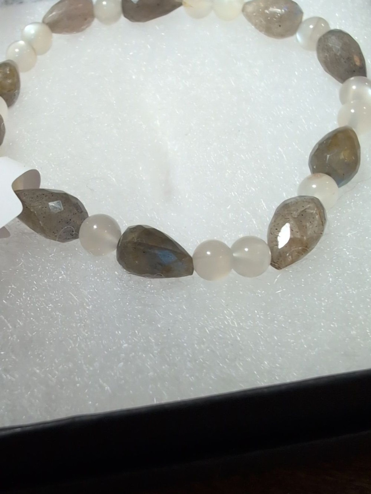 Moonstone And Labradorite Stretch Bracelet