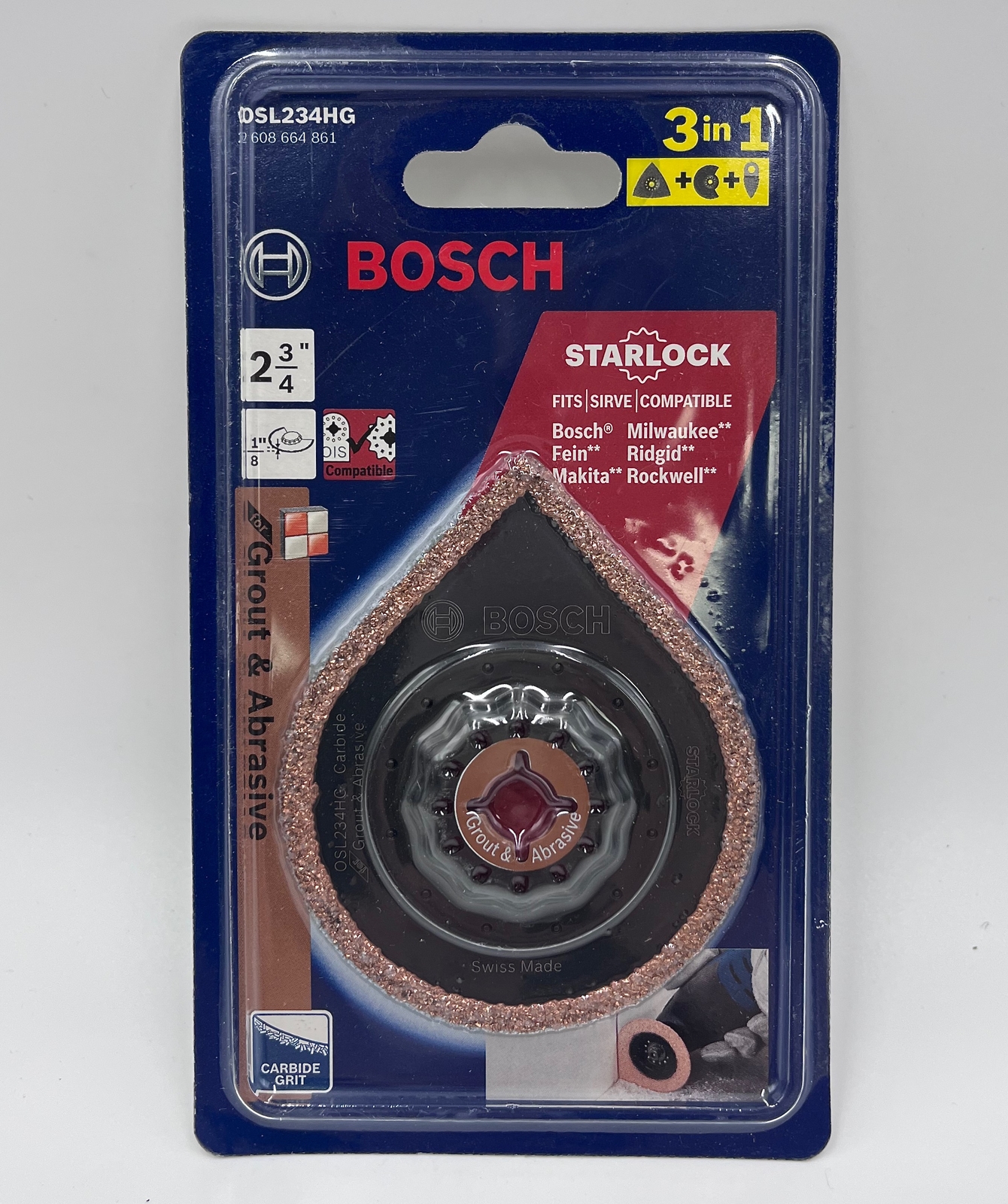 Bosch OSL234HG Starlock Oscillating Multi Tool Hybrid Grout Blade, 2-3/4"