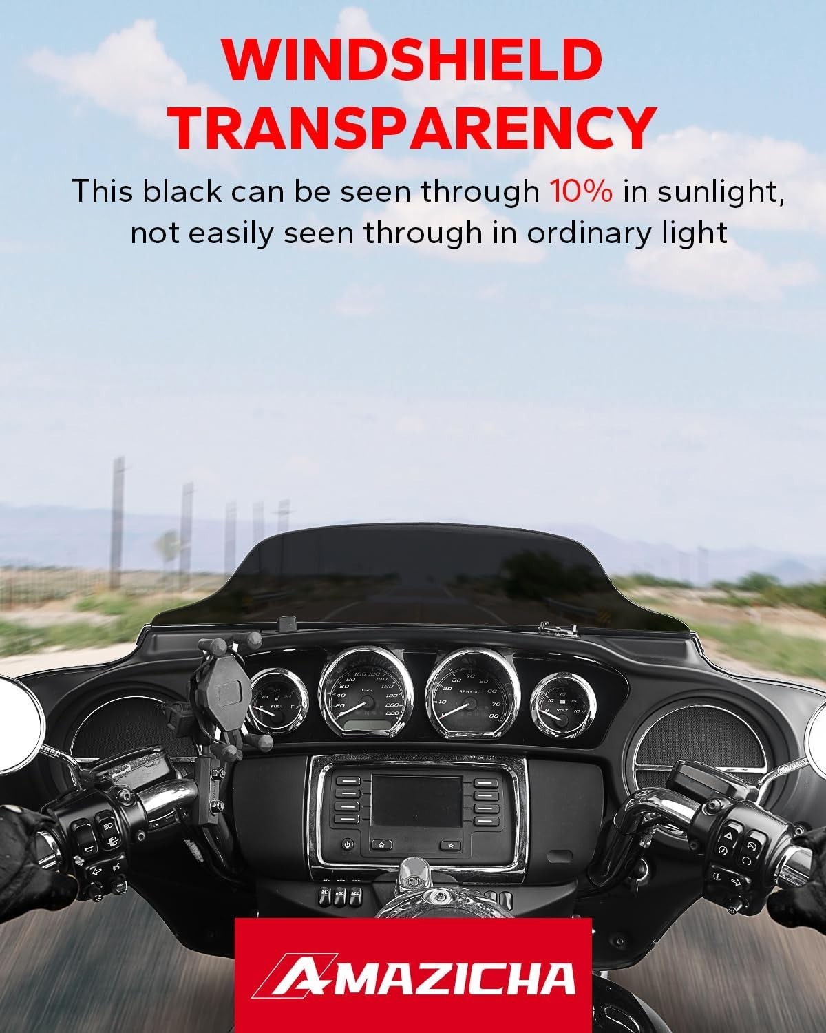 Durable 7" Black Windshield for Harley Touring Models - Optimal Wind Deflection