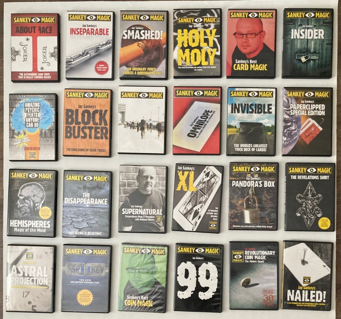 SANKEY MAGIC! DVDs – IN ALL 24 DIFFERENT DVDs–PURCHASED NOT VIEWED! ALL FOR YOU!