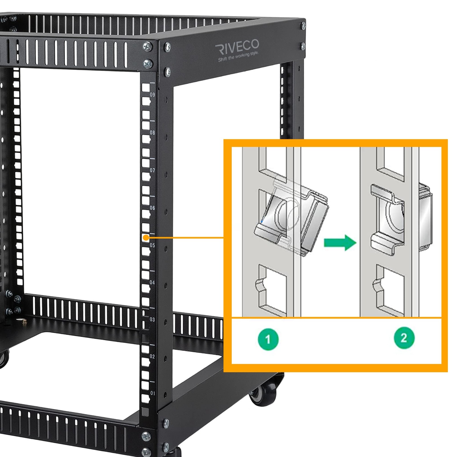 RIVECO M5 Rack Screws Cage Nuts for Server Cabinets Racks Mounting Network ...