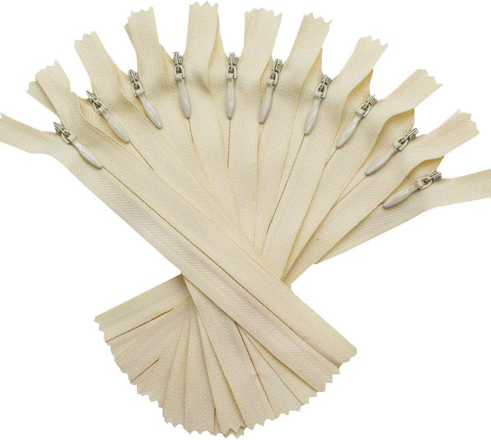 10Pcs 16 Inches Invisible Zippers Conceal Zippers for Sewing, Dress, Garments, C
