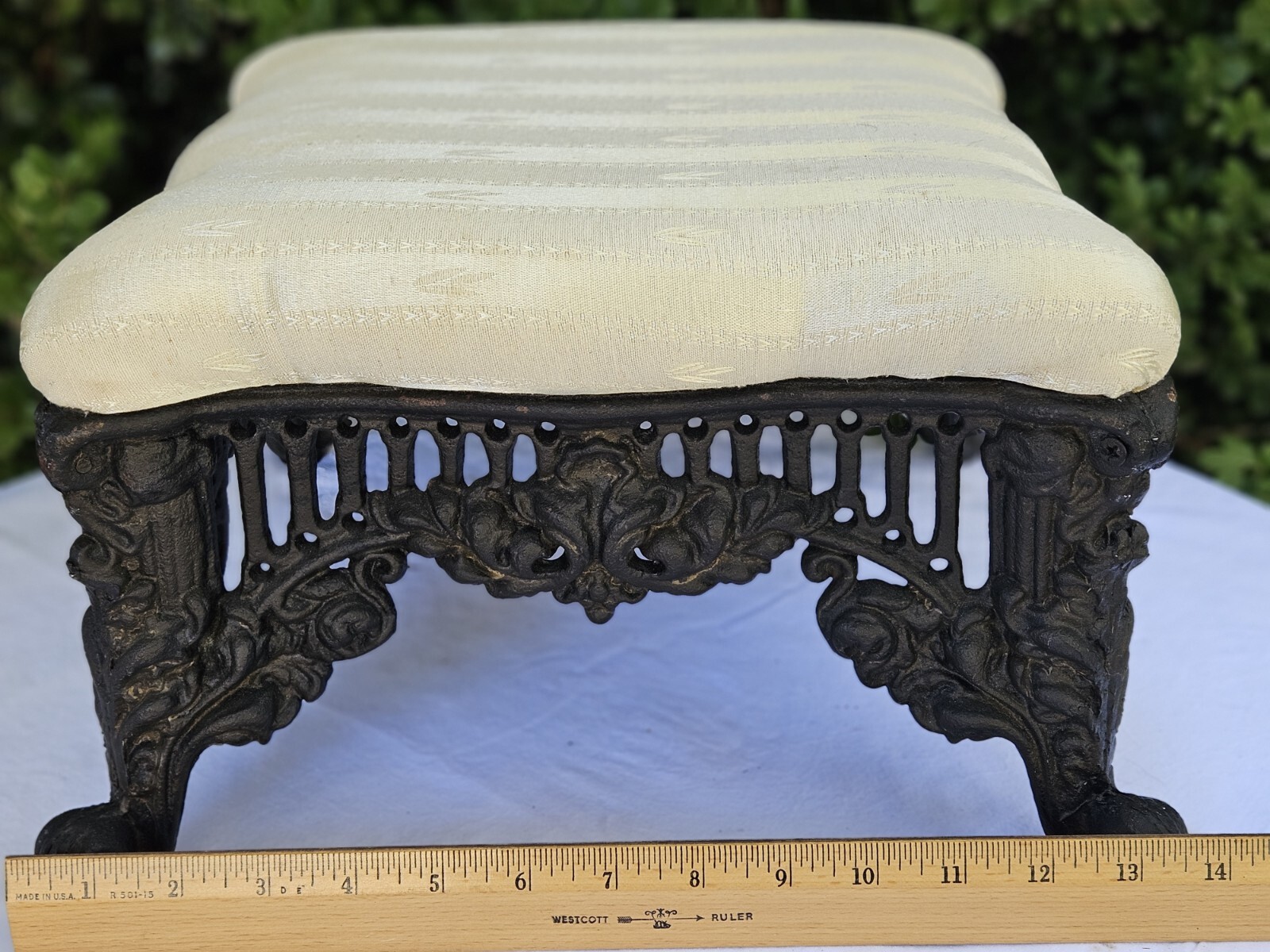 Victorian Style Cast Iron Footstool 14X14"