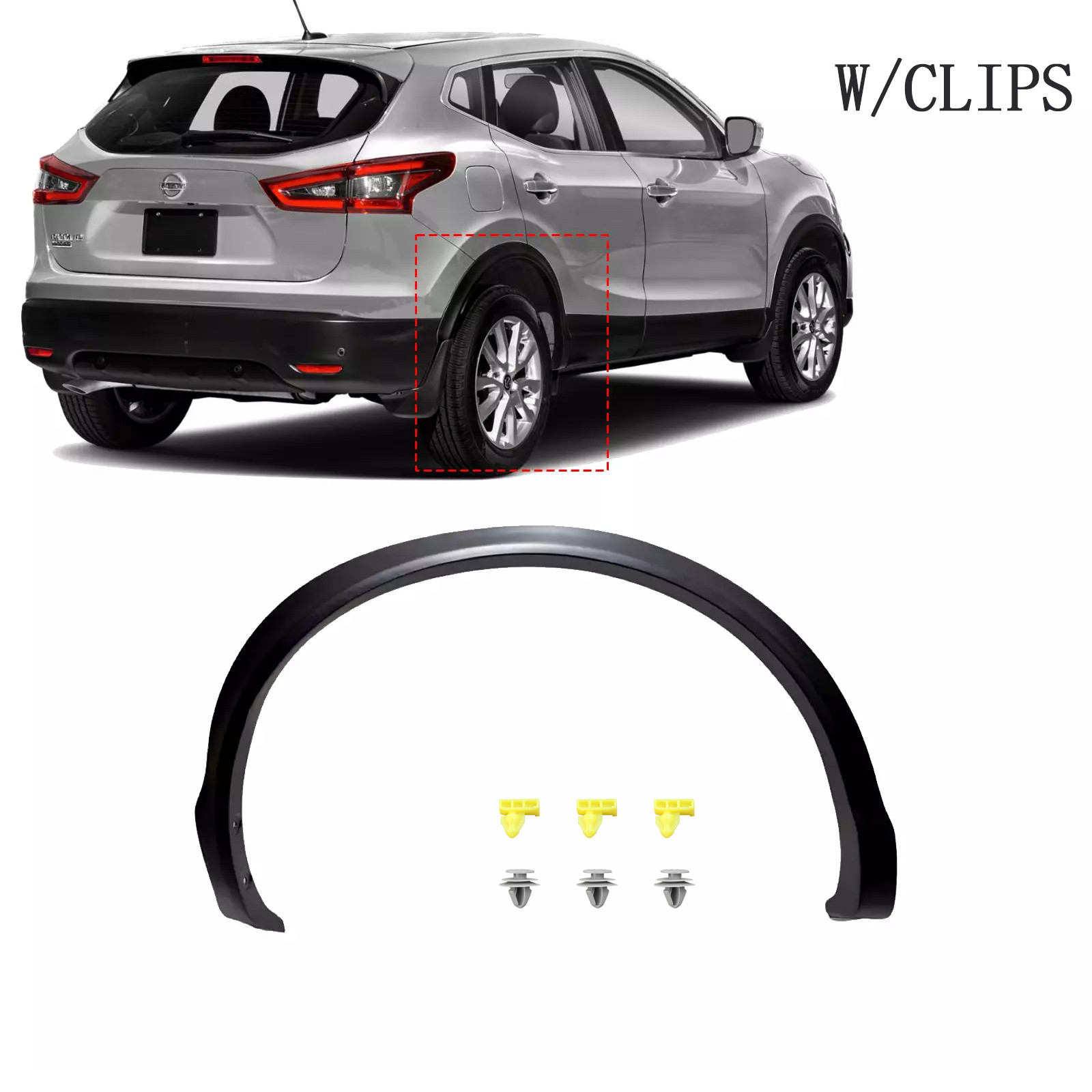 Fit 2017-2021 Nissan Rogue Sport Right Passenger Rear Wheel Opening Molding Trim