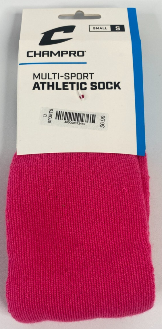 Champro Multi-Sport Athletic Sock AS2 - Pink- Size Small