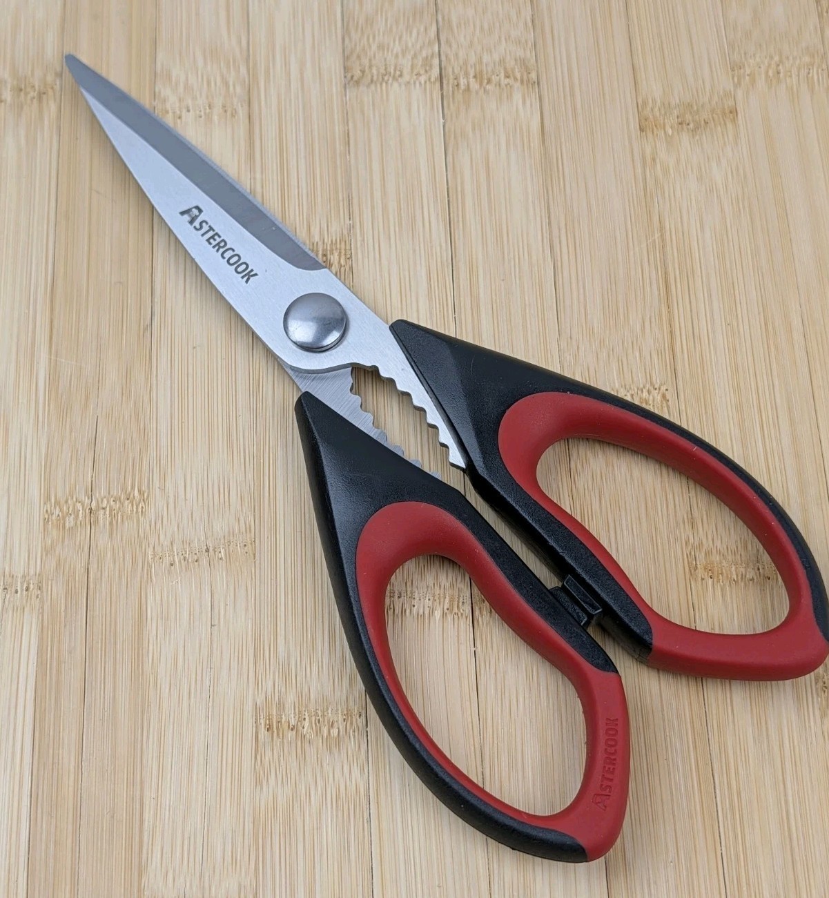 ASTERCOOK Kitchen Shears / SCISSORS, Heavy Duty Blades & Handles, Black & RED