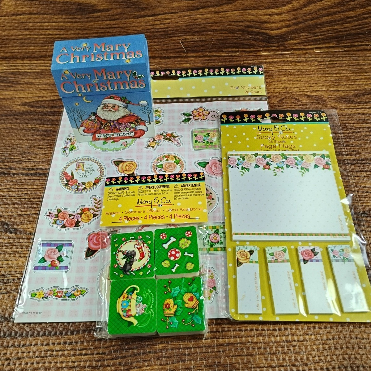 Mary Engelbreit Art Craft Supplies Sticker Sticky Note Eraser Stencil Lot Of 4