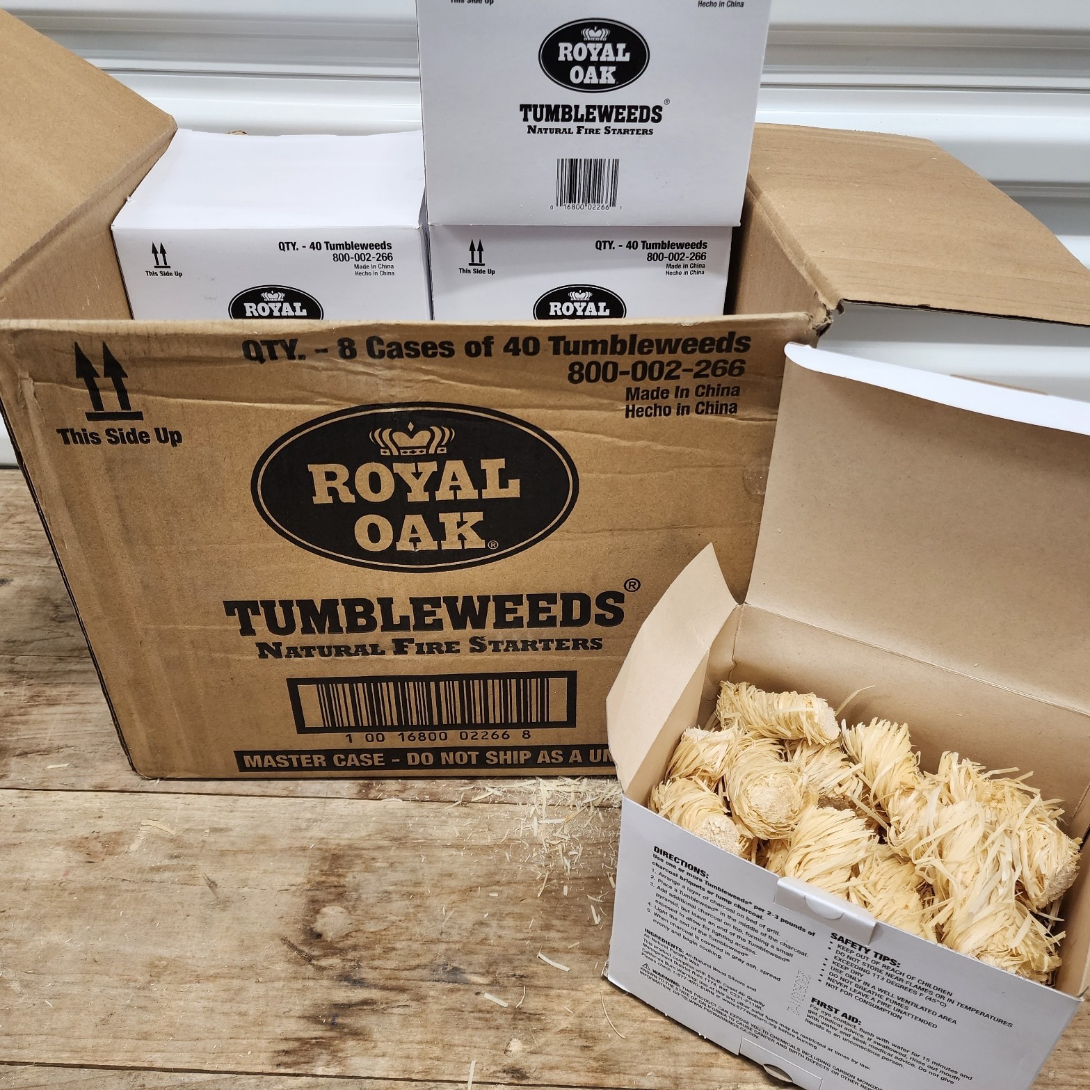 320 (8 Cases of 40) Royal Oak Tumbleweeds Natural Fire Starters 800-002-266