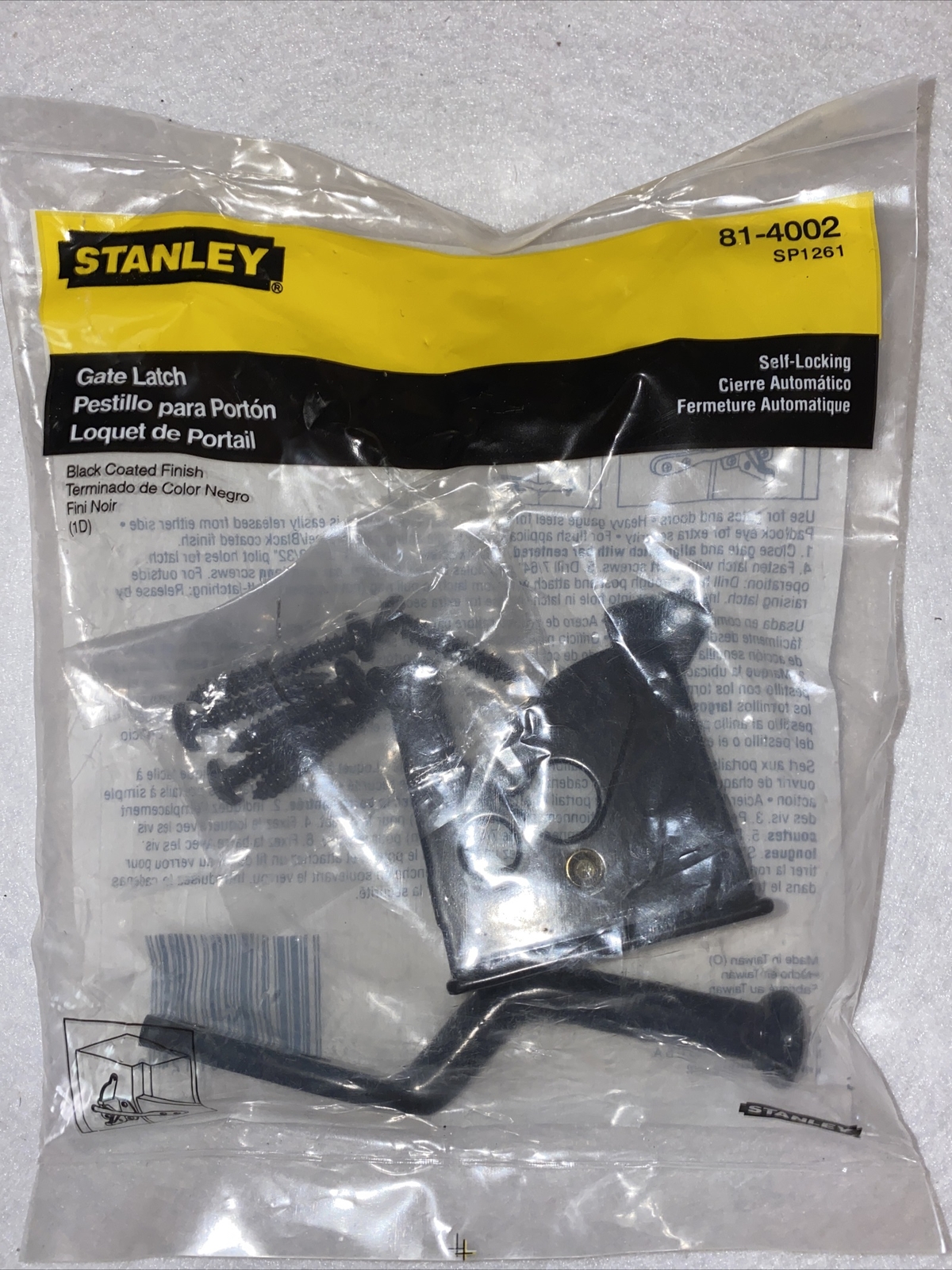 Stanley 81-4002 SP1261 Gate Latch Black Coated Finish Self-Locking Latch NEW