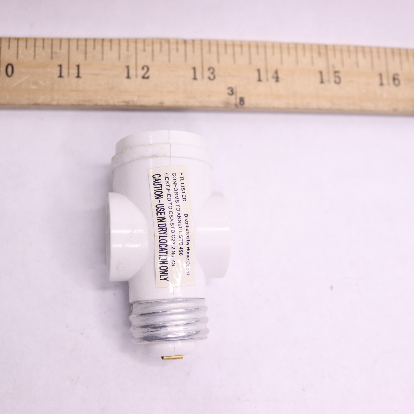 Light Bulb Socket Adapter White 2-Outlet