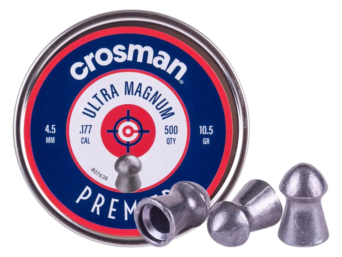 (NEW) Crosman Premier Ultra Magnum .177 Cal, 10.5 Grains, Round Nose, 500ct