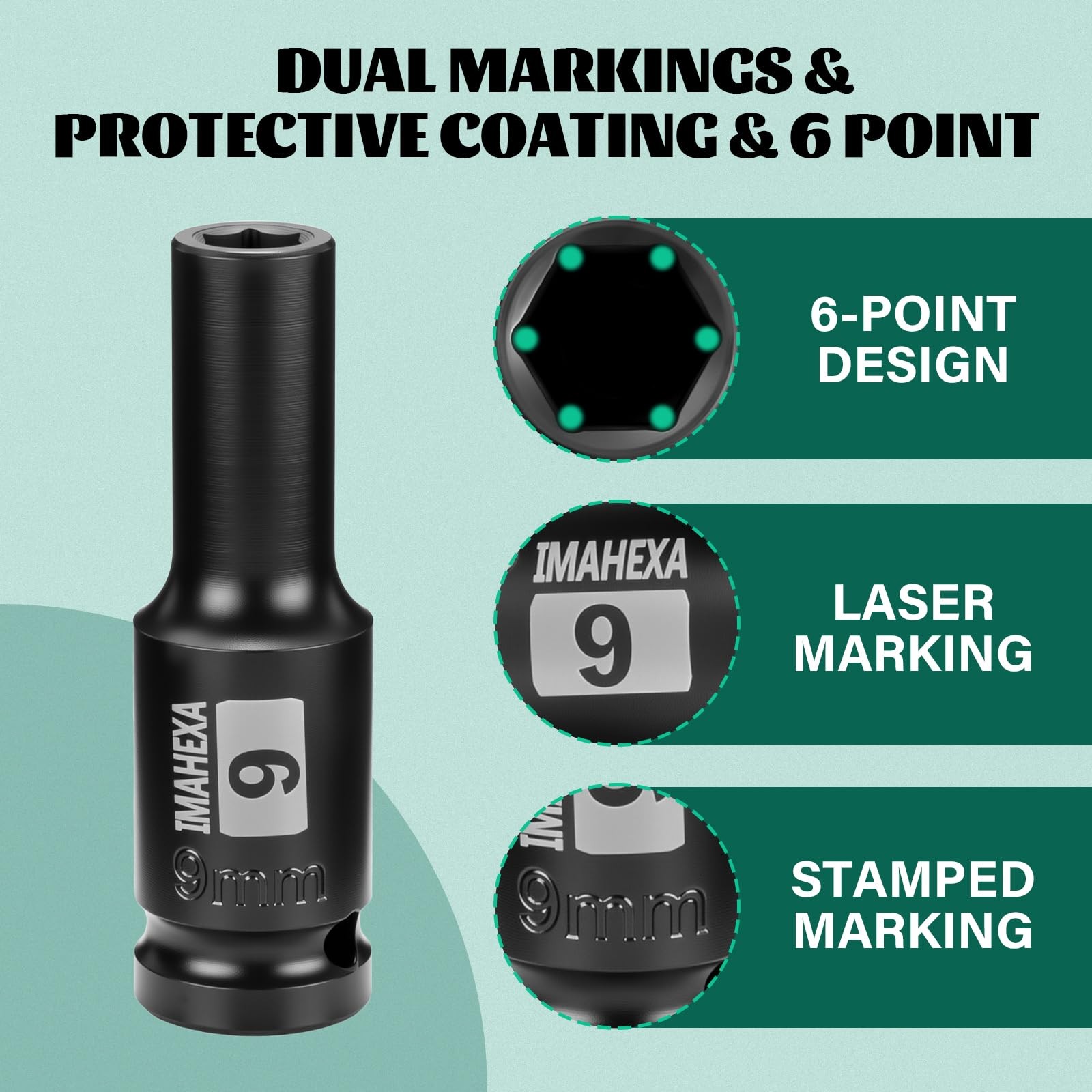 imahexa 9mm 1/2'' Deep Impact Socket