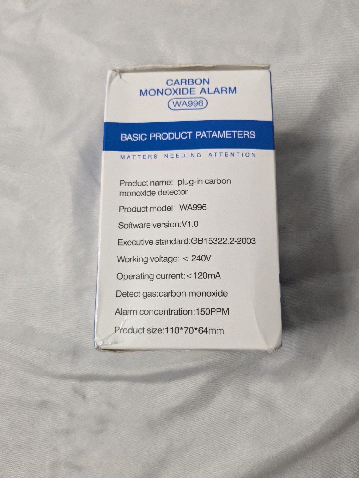 Carbon Monoxide Alarm WA996