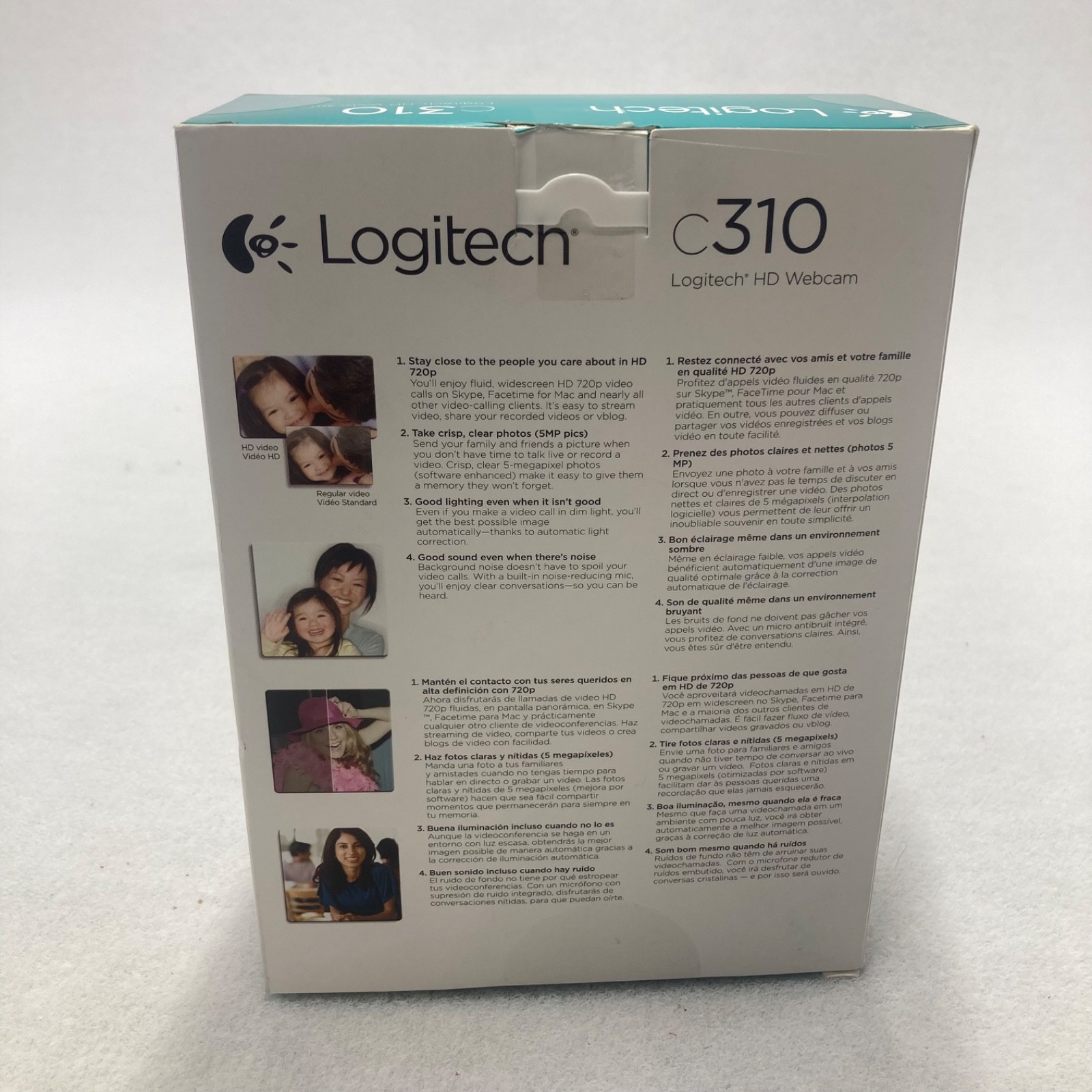 Logitech C310 HD Webcam Black 720p 960-000585 New