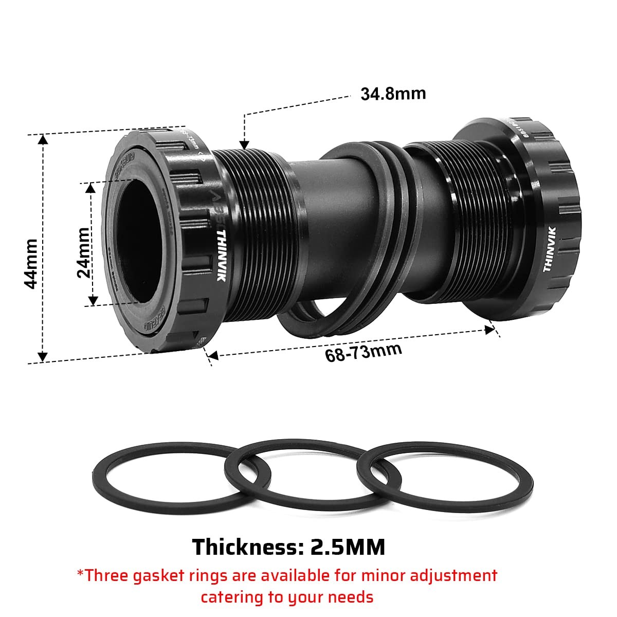 Bottom Bracket, BSA 68-73mm English for 24mm Spindle Crank,Compatible with Sh...