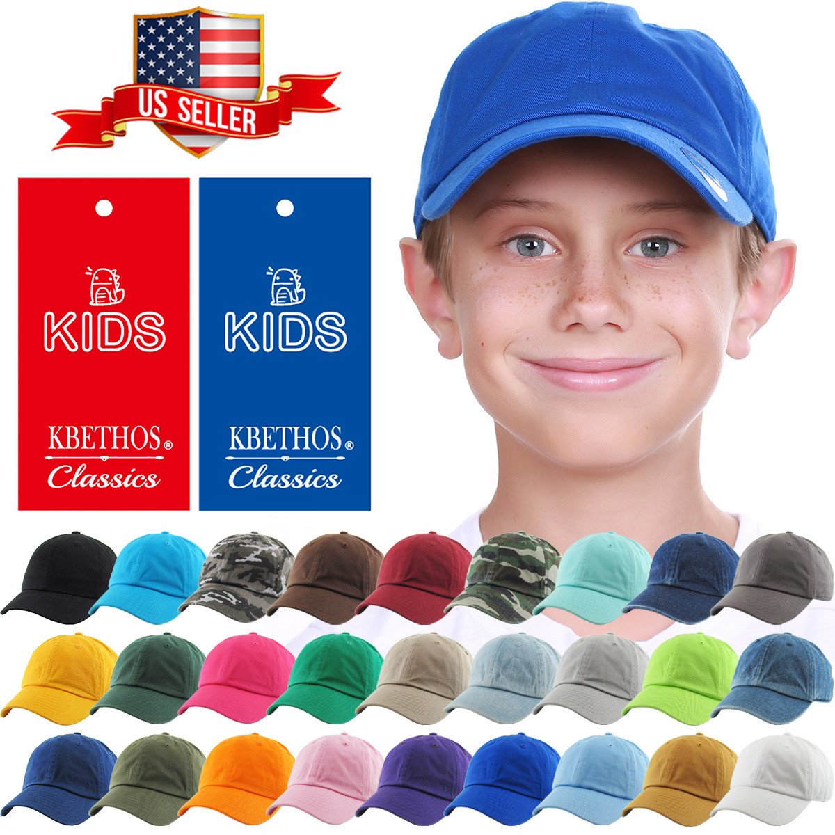 Junior Youth Kid Size Cotton Dad Hat Adjustable Baseball Cap