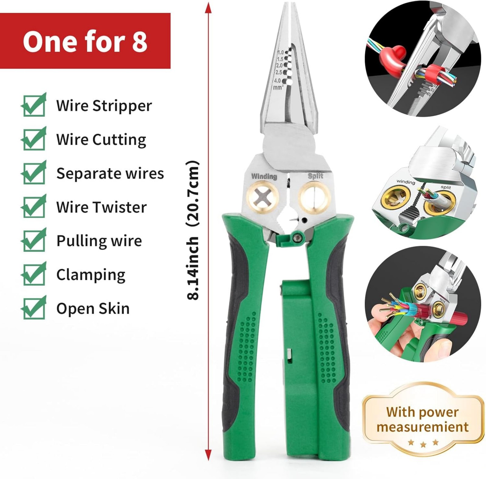 Voltage Detector Wire Stripper 1.5-2.5mm² Insulation Cutting Pliers Portable
