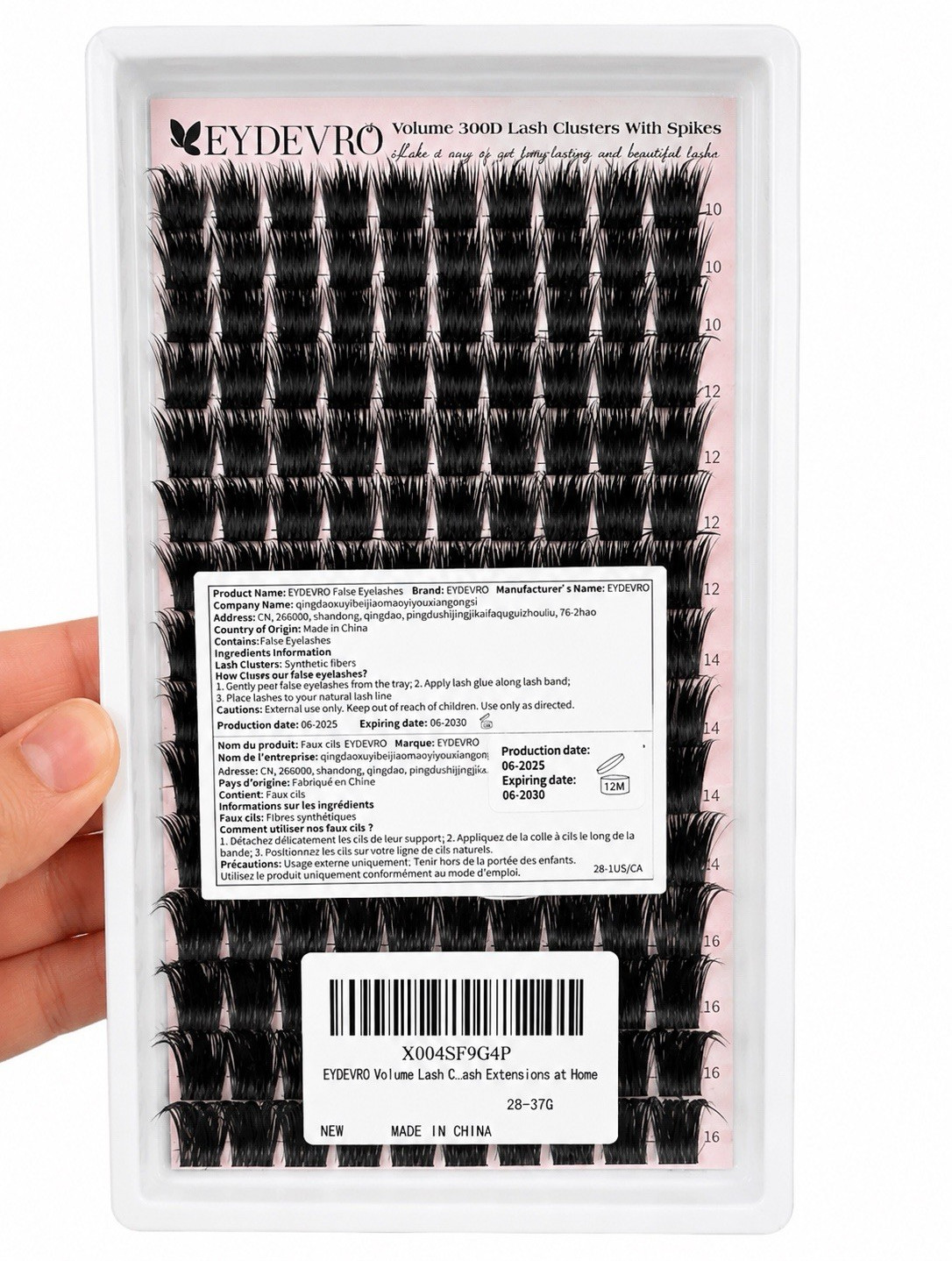 Two Pack EYDEVRO Volume 300D Lash Clusters With Spikes Black Reusable