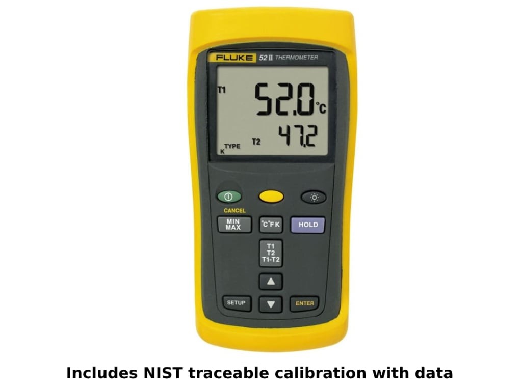 Fluke 52-2 CAL - Dual Probe Digital Thermometer (Includes NIST Traceable