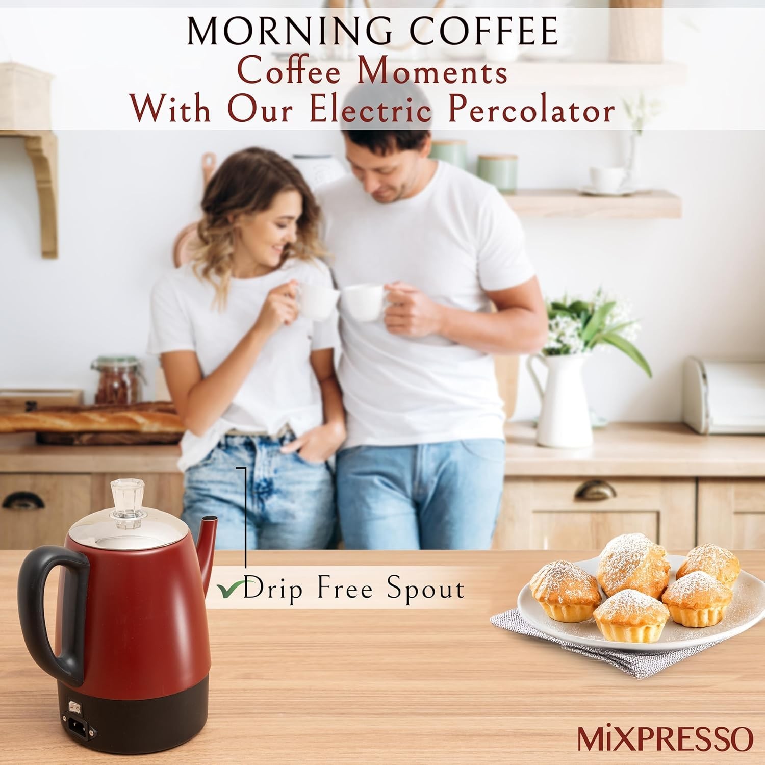 Electric Percolator Coffee Pot 4 Cup Stainless Steel Coffee Percolator Keep Warm