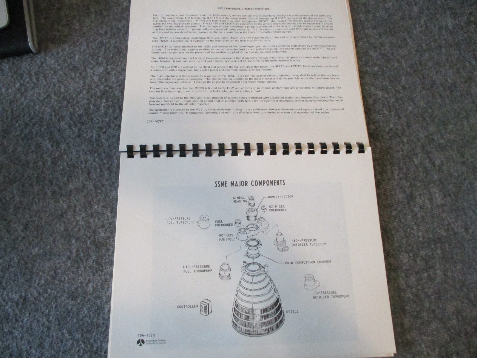 NASA/ROCKETDYNE SPACE SHUTTLE MAIN ENGINE "SSME" DESIGN FEATURES 1975 BOOK