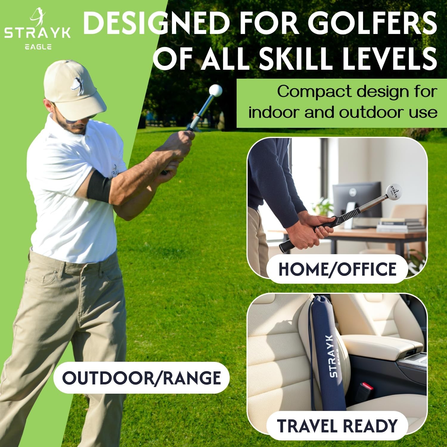Retractable Golf Swing Trainer - Fix Your Slice - Improve Swing Tempo - Get I...