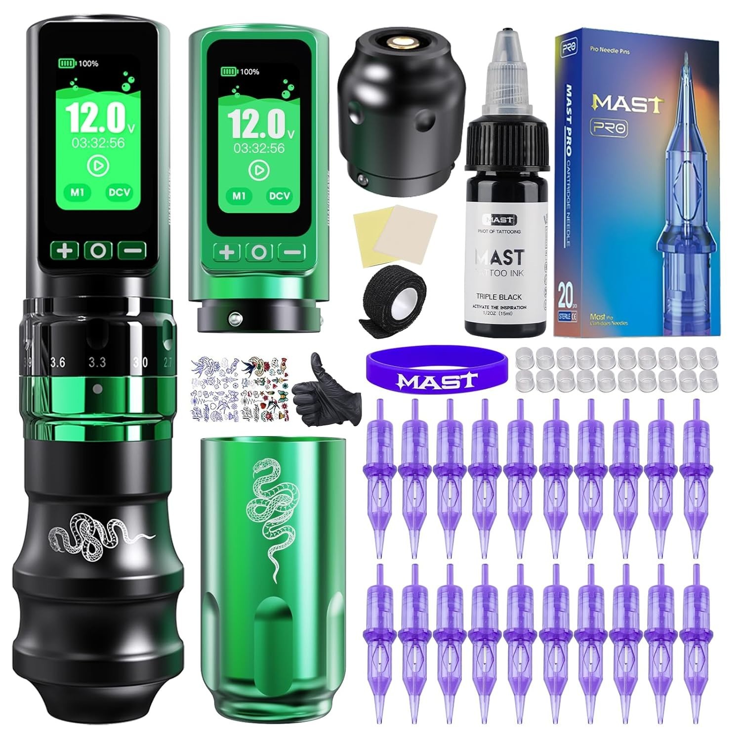 Mast Tattoo Fold Pro Wireless Tattoo Pen Machine - Professional Rotary Tattoo Gu