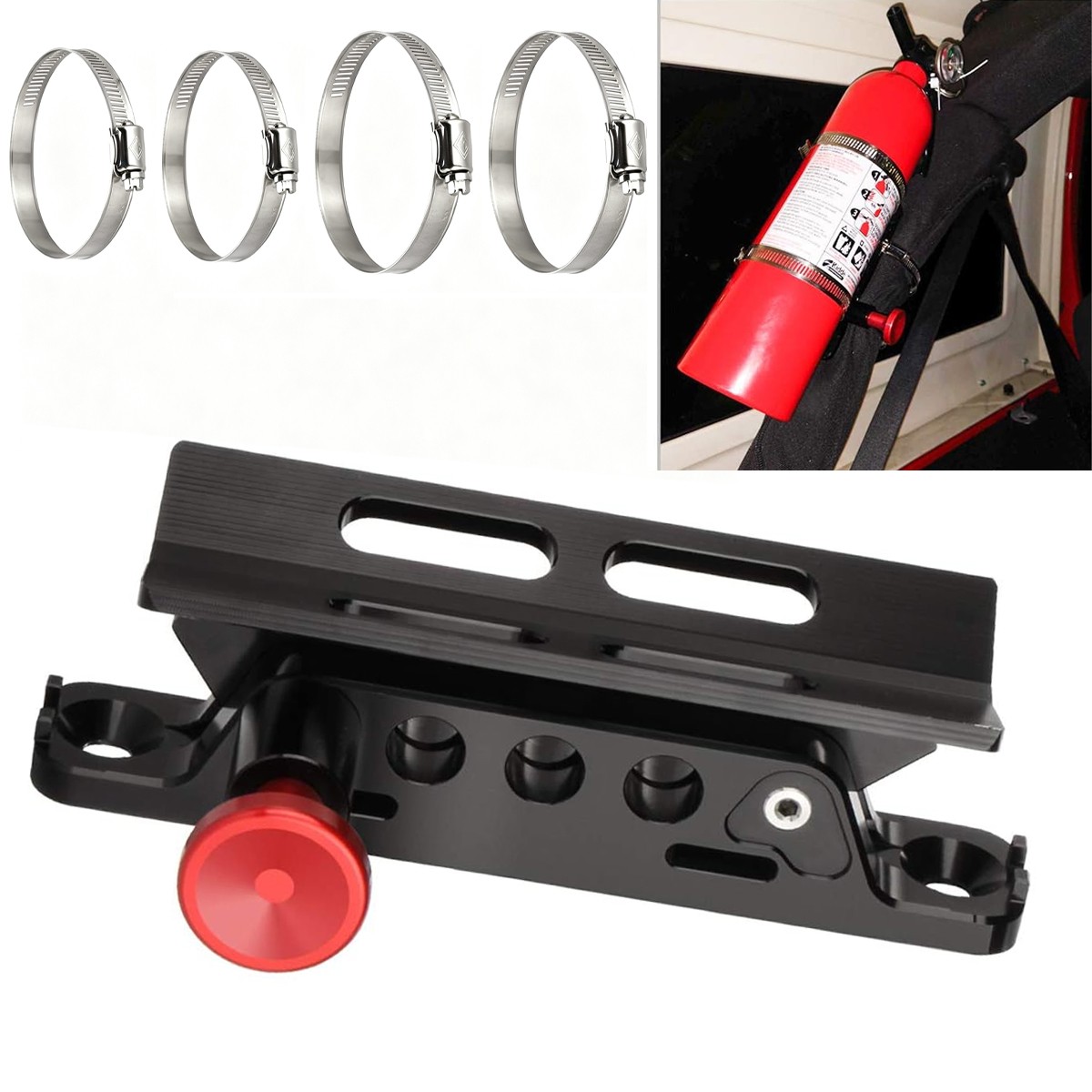 Car Fire Extinguisher Holder Mount Bracket Adjustable For Jeep Wrangler UTV ATV