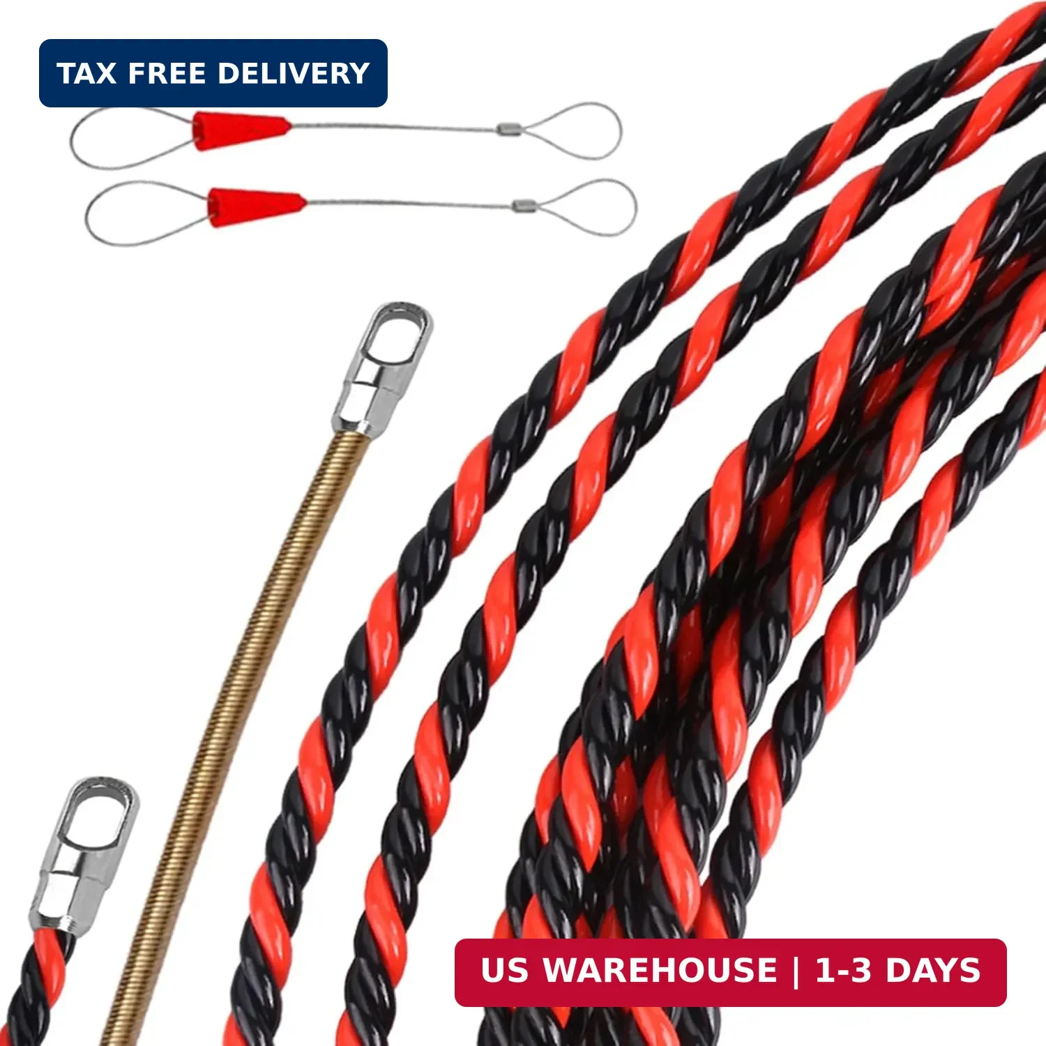 16.4ft/5m Fish Tape Wire Puller - 1/6" PET Flexible Electrical Cable Snake Tool