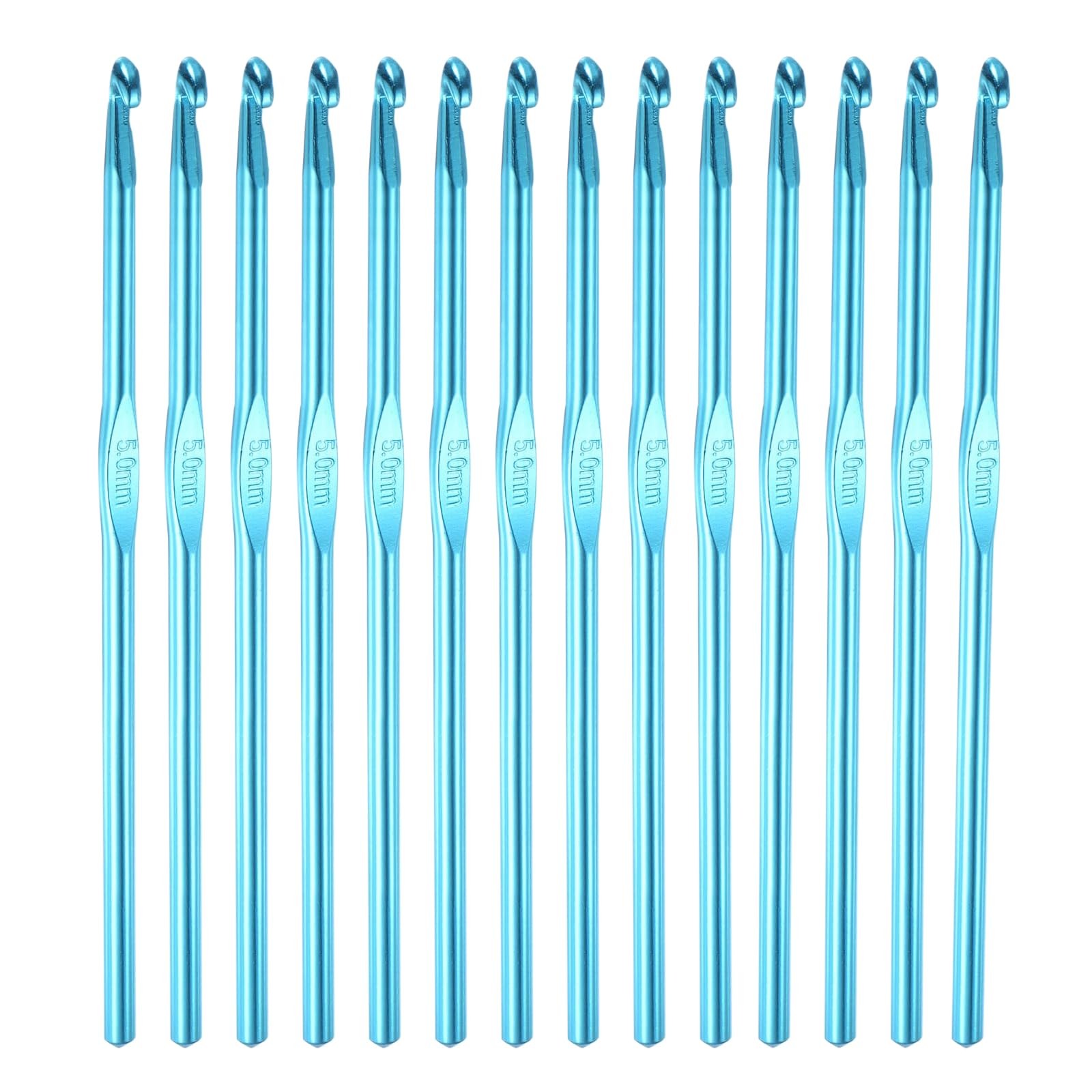 HEYLEAYAR 5MM Aluminum Crochet Hooks 14PCS,Crochet Needle US Size H(US Size 8...