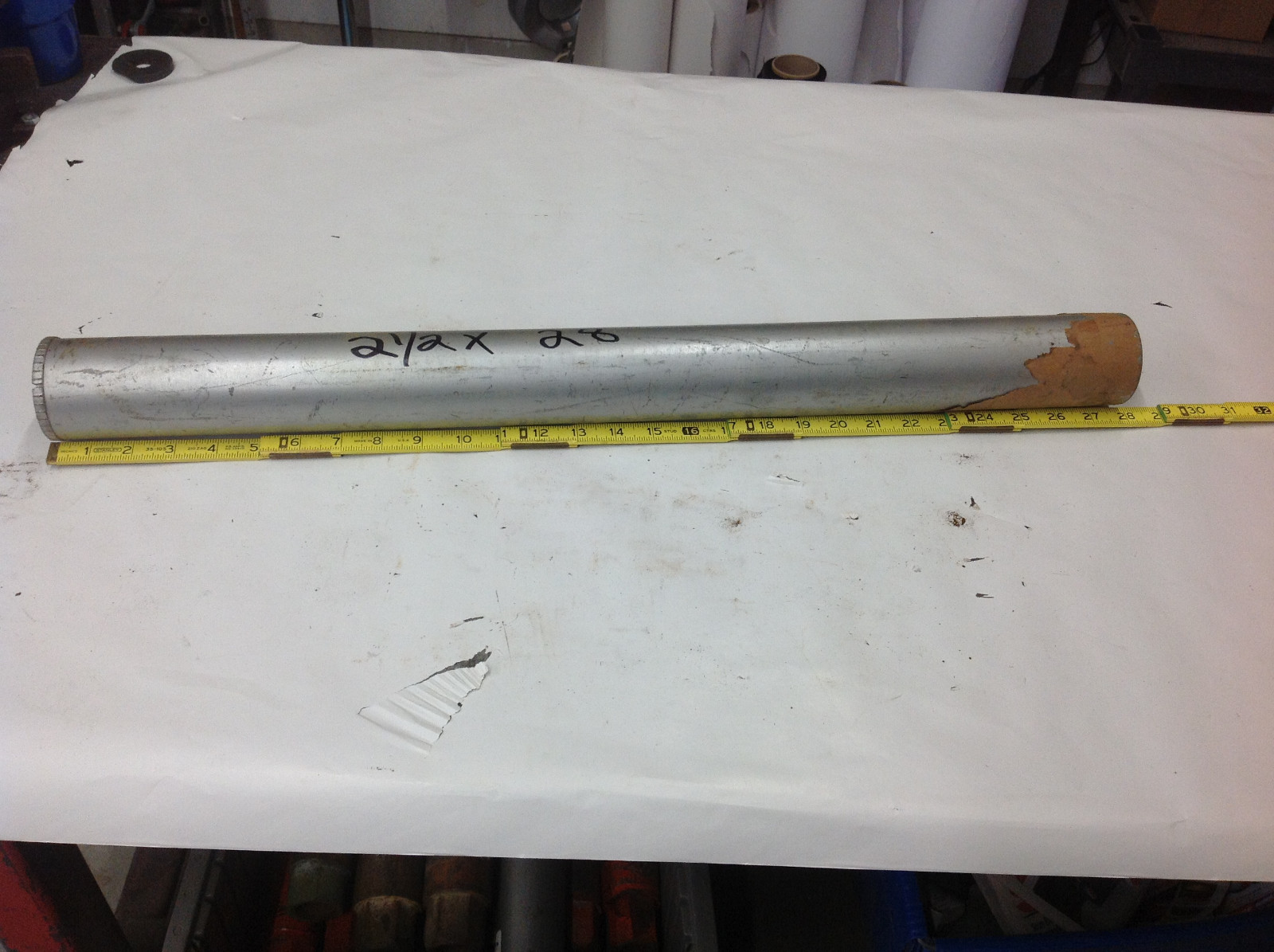 2-1/2" x 28"  -7 Thread Silver Concrete Core Hammer Drill Bit.  NEW