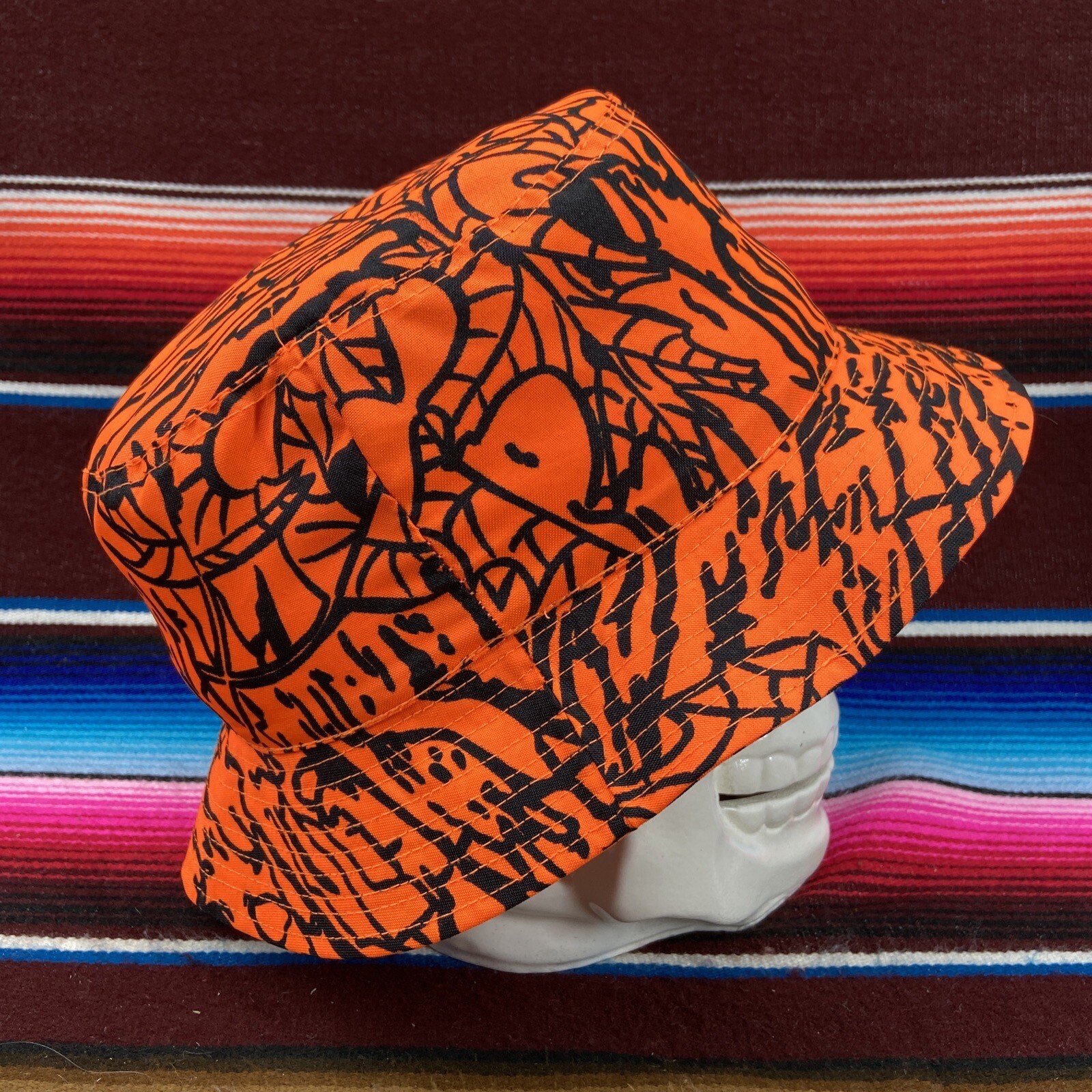 Master Sportsman Prestige Mens Bucket Hat Sz M 7 1/4 Blaze Orange Camo Hunting