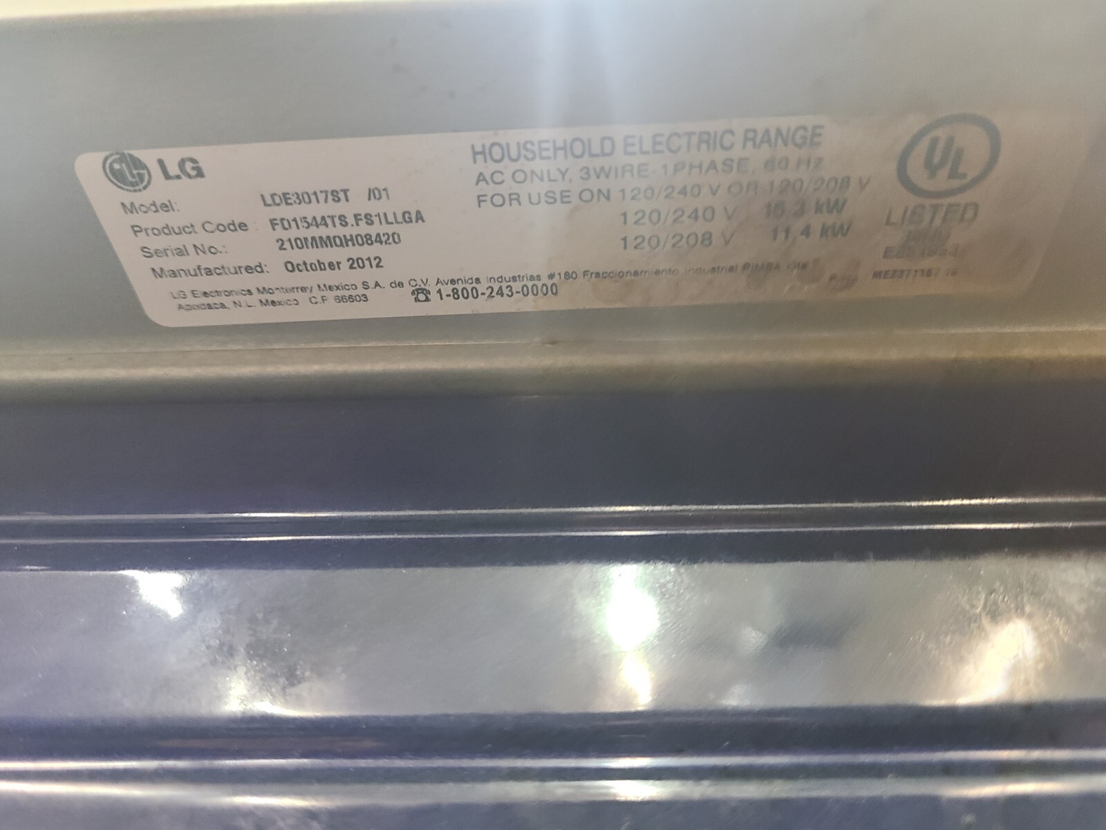 Genuine LG Range Oven, Relay Board # EBR64624601