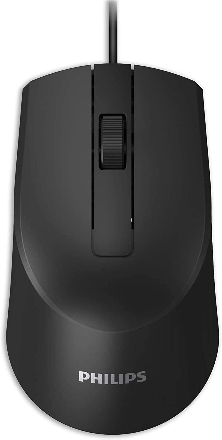 PHILIPS USB Optical Mouse for Home High-Performance with LED Sensor SPK7104