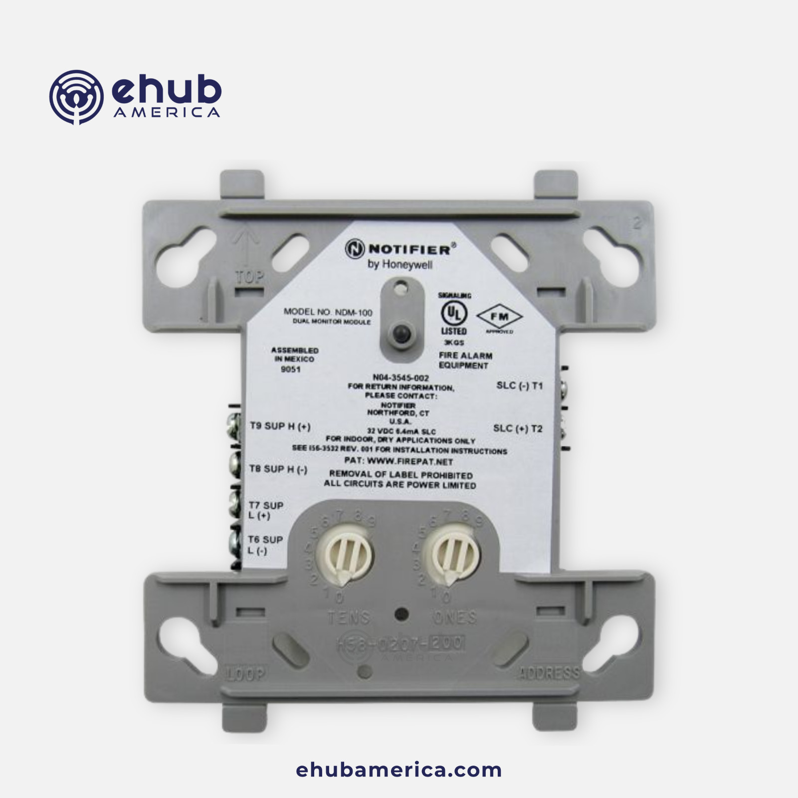Notifier NDM-100 Addressable Dual Monitor Module