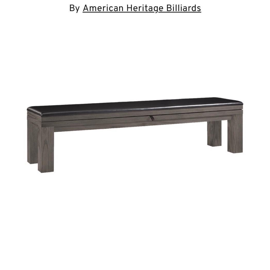 American Heritage Billiards Alta Storage Bench Charcoal Wood Multi-functional