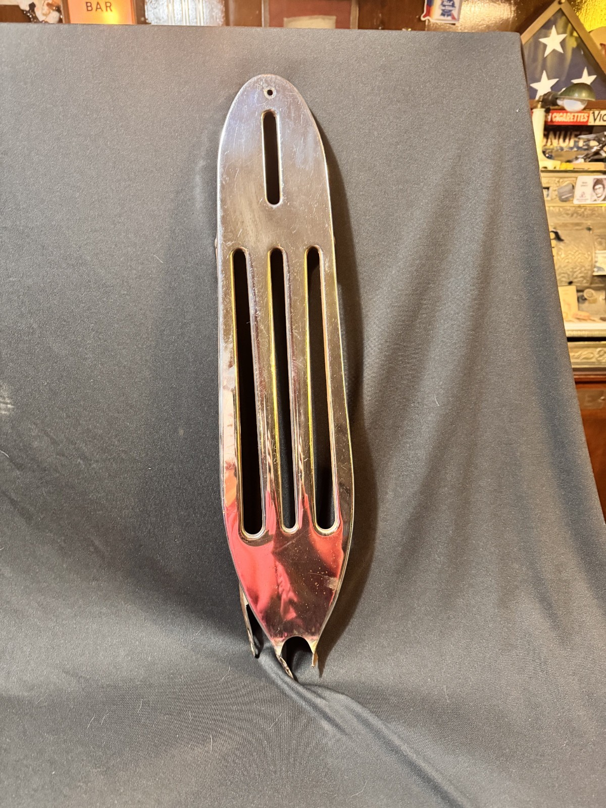 VINTAGE BICYCLE REAR CARRIER RACK  CHROME 1950s ERA BEACH CRUISER 4 HOLES