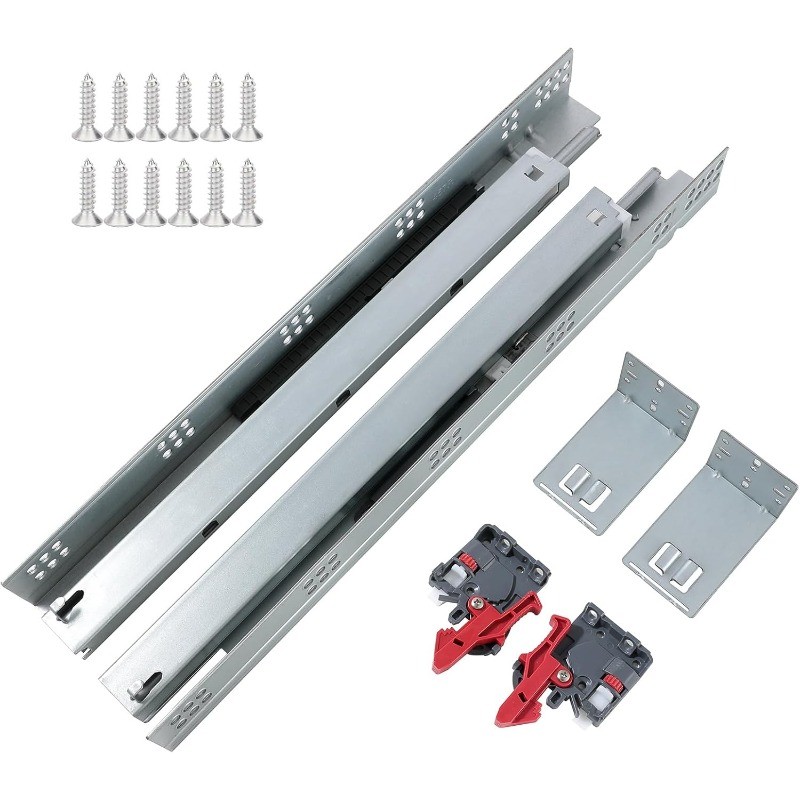 Undermount Soft Close Drawer Slides 21inch,6 Pairs Full Extension Drawer