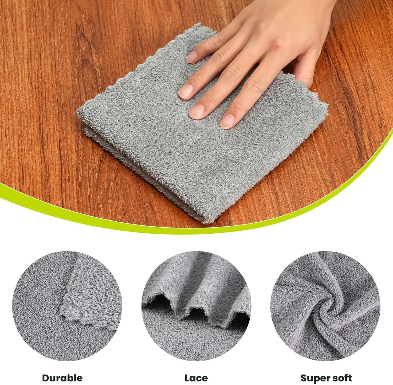 12 Pack Cleaning Cloth,Ultra Soft Absorbent Quick 11.8"×11.8",(Multicolor)