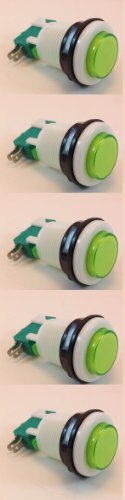 ILLUMINATED GAMING BUTTON (MOMENTARY) COLOR VARIANCE (5 PACK, GREEN)