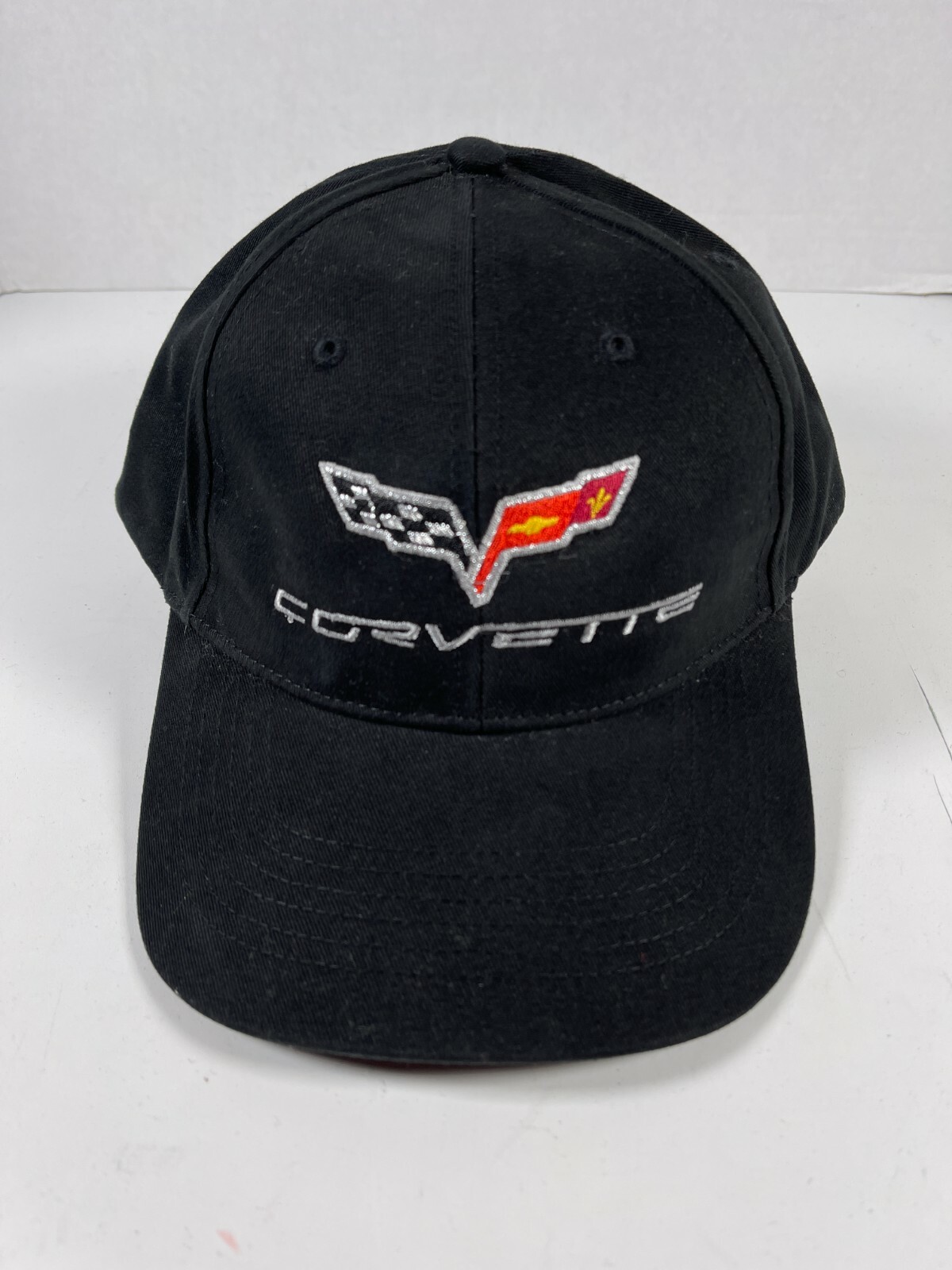 Corvette Casual strapback Black Hat Logo & Script Spellout Chevrolet race speed