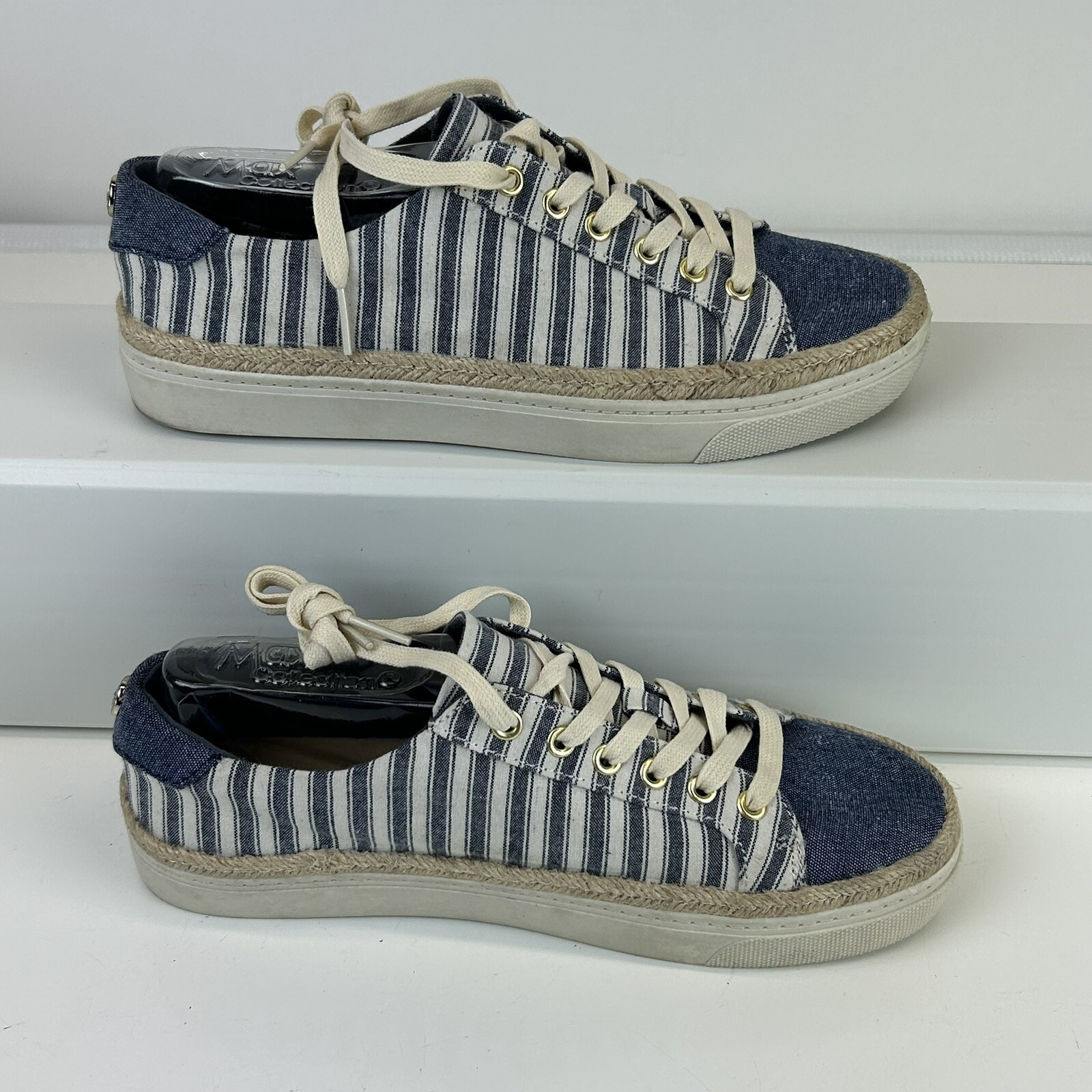 Liz Claiborne Shoes Womens 7 M Belfer Espadrilles Sneakers Lace Up Blue Fabric