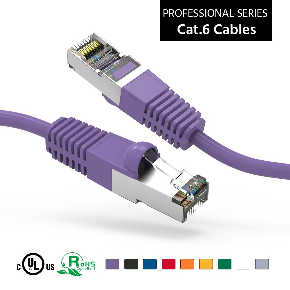 200Ft CAT6 Shielded (SSTP) Ethernet Network Booted Cable Purple