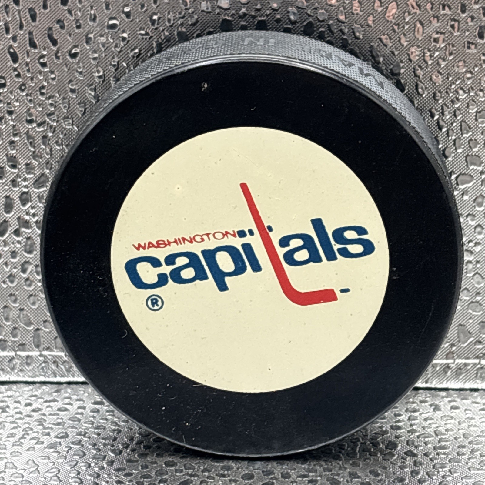 Washington Capitals Vintage Logo NHL Hockey Official Game Puck by Inglasco