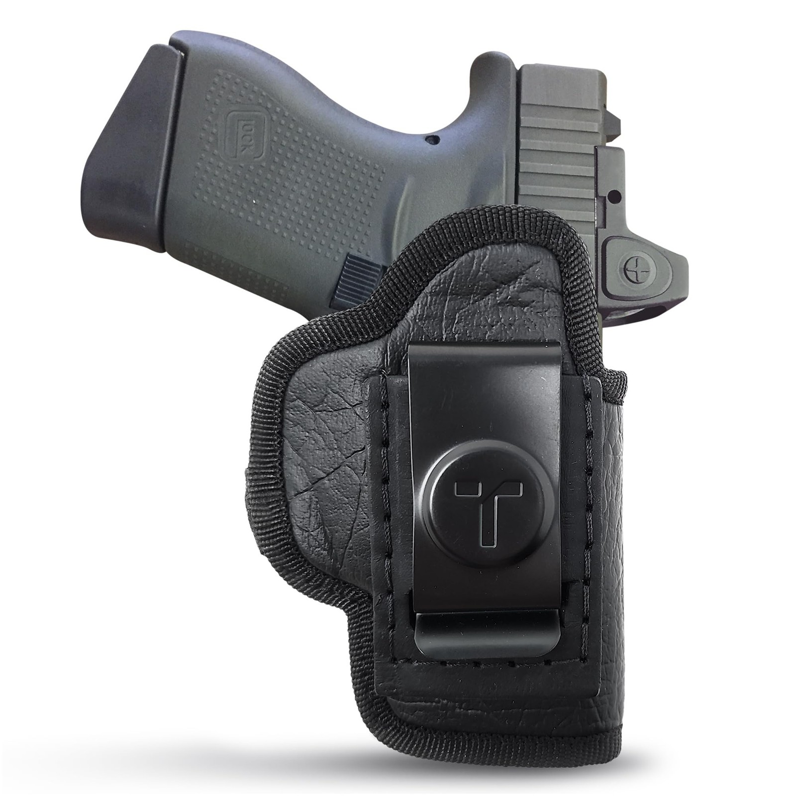 IWB Leather Holster for Glock 23/43, P365 XL, M&P Shield, Taurus Slim