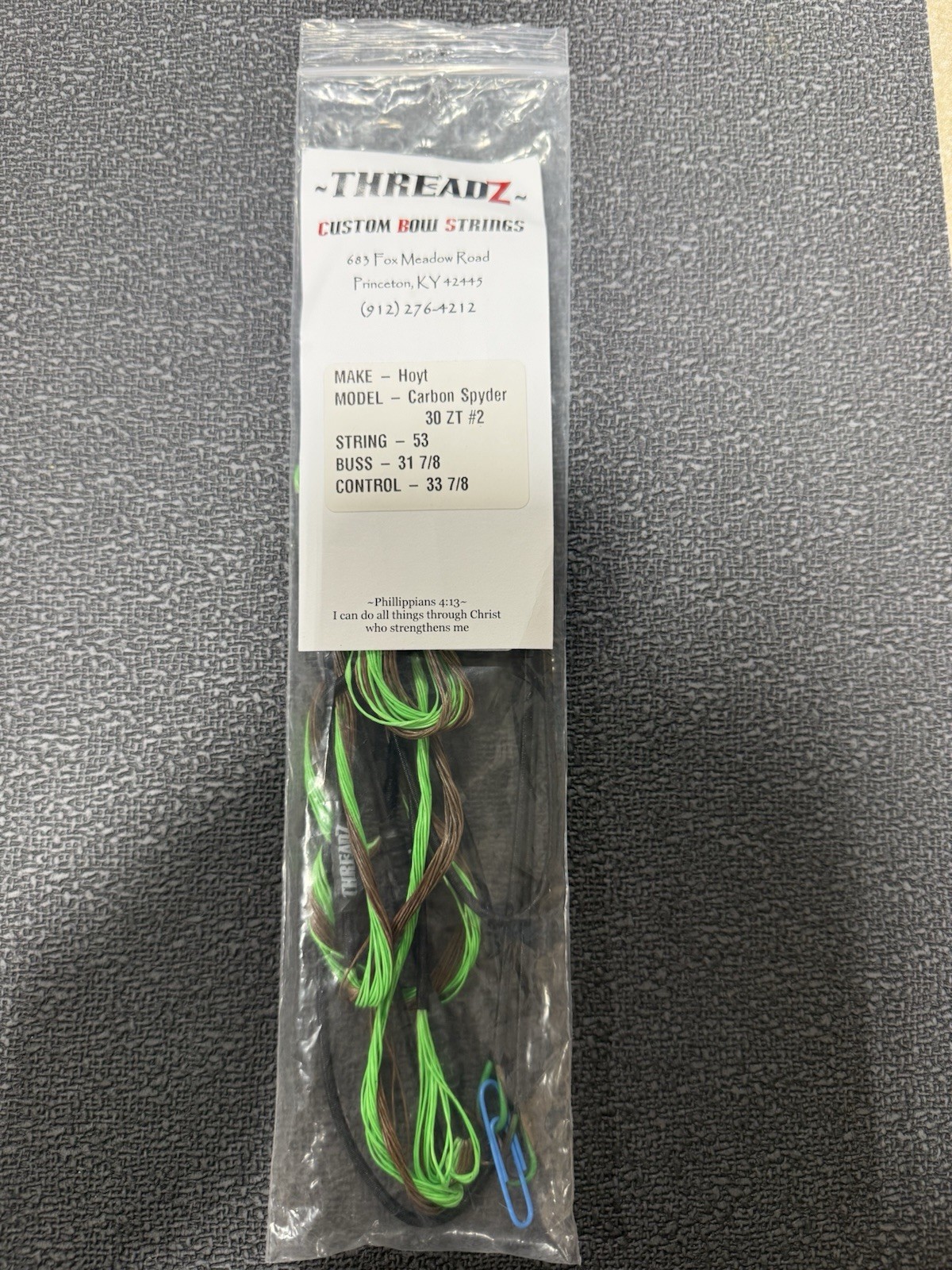 New Carbon Spyder 30 Zt #2 Cam String And Cable Set